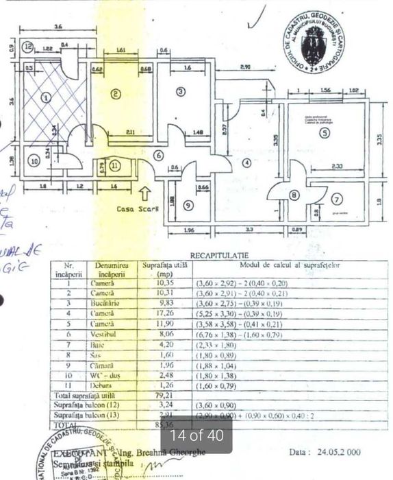 apartement 4 camere cu centrala proprie bloc 1981