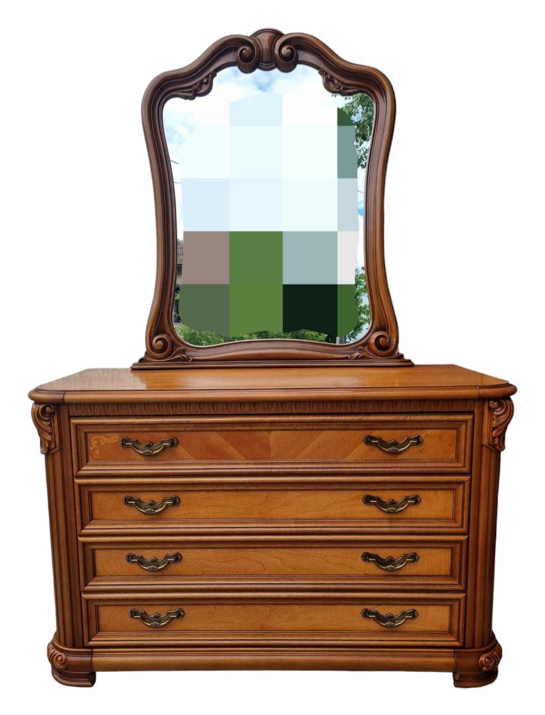 Mobilier dormitor  ( Pat , Noptiere , Comoda , Oglinda )