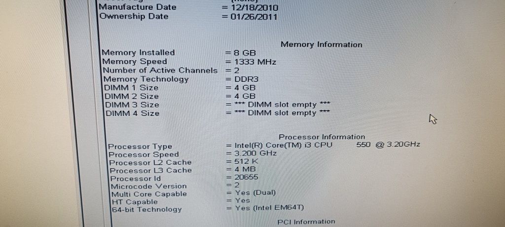 Dell Optiplex 980, I3-550, 8Gb ram, Ssd 120Gb+hdd 320Gb