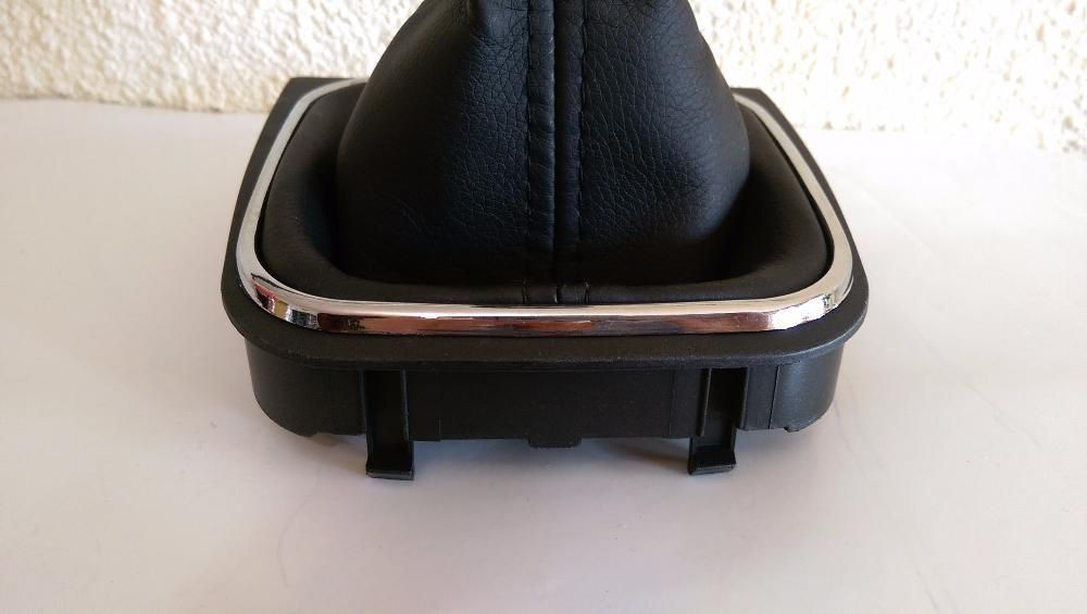 Manson schimbator + nuca PIELE + rama cromata VW Golf 5 6 Jetta cu 5T