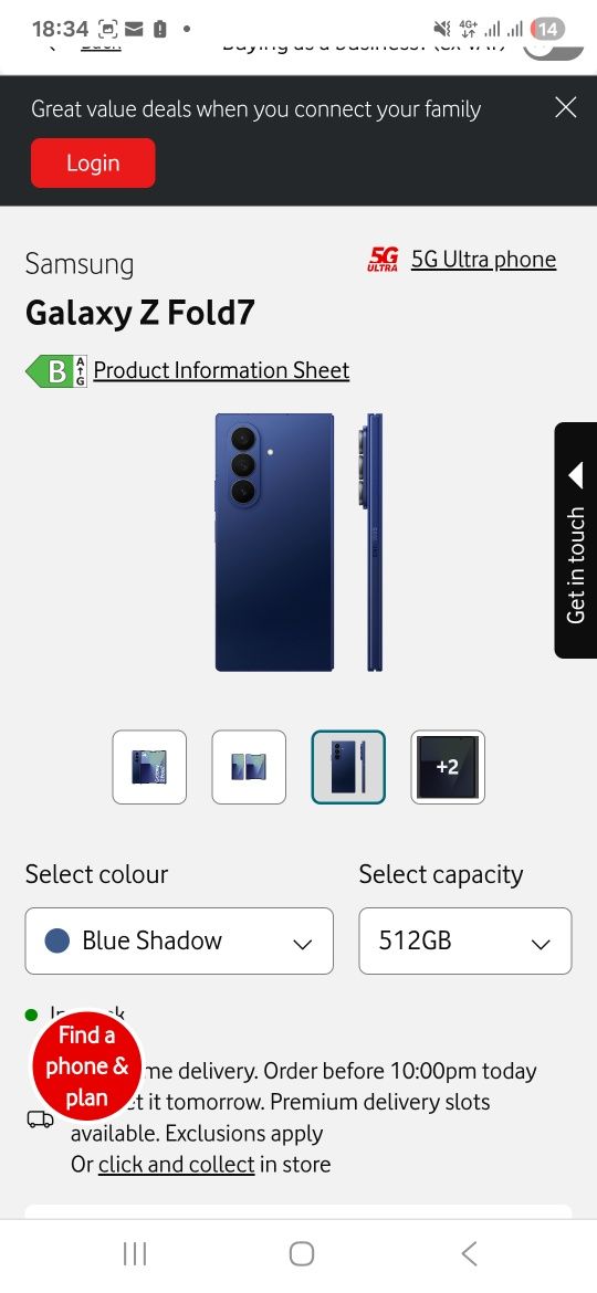 Samsung z fold7 blue shadow 512