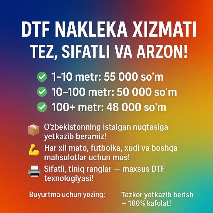 DTF nakleka xizmati
