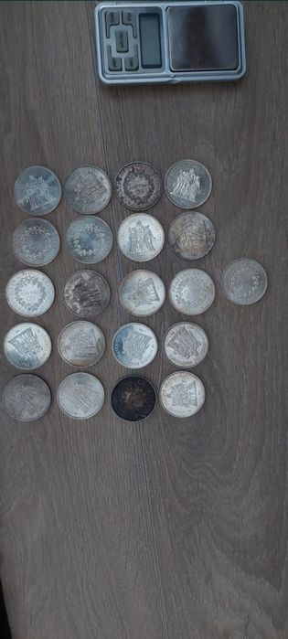 Lot 21 Monede Argint – 50 Francs Franța | 630 g Argint | Preț Fix