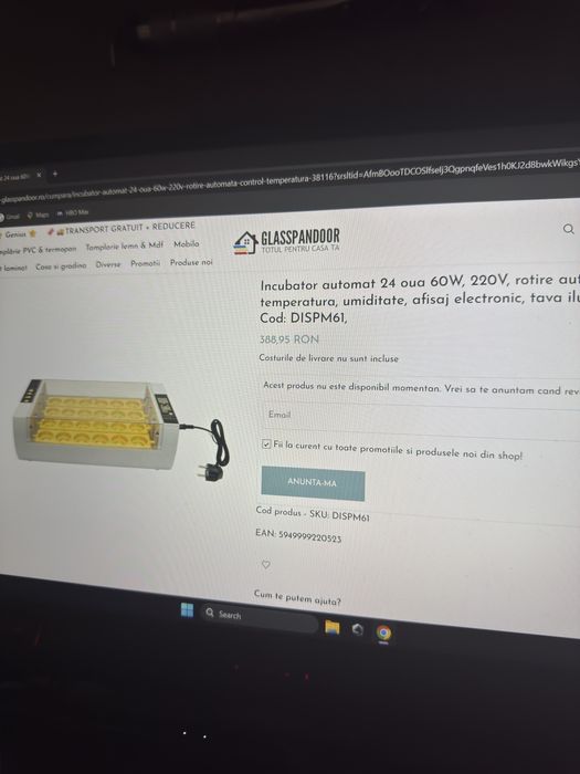 Incubator nou automat 24 oua 60w, 220v rotire automata