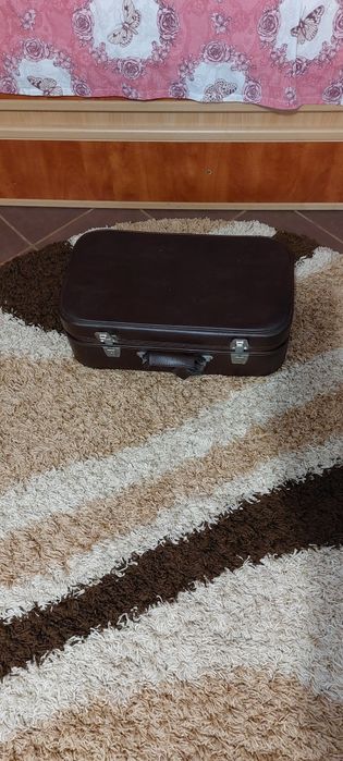 Valiza piele maro inchis  55/ 32 / 17