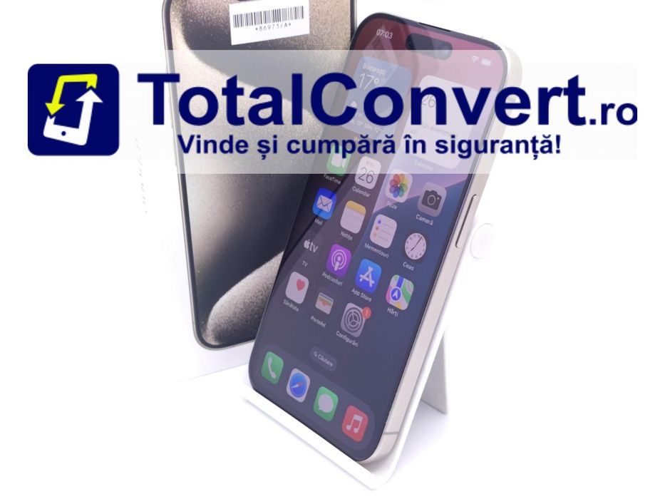 Apple iPhone 15 Pro 256GB Natural Titanium, Garantie 24 luni | #D86973