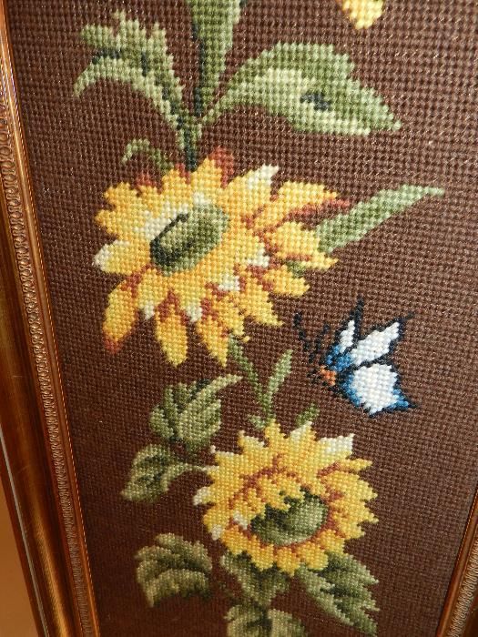 ARTA HAND MADE! Minunat goblen, motive florale,lucrat manual.