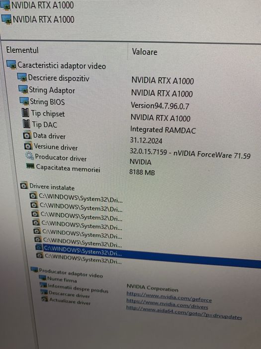 Placa video Nvidia RTX A1000, 8gb, noua