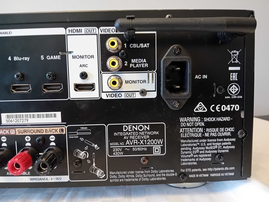 Denon  AVR-X 1200, 7.2 canale, Wi-Fi, Dolby Atmos, Bluetooth.