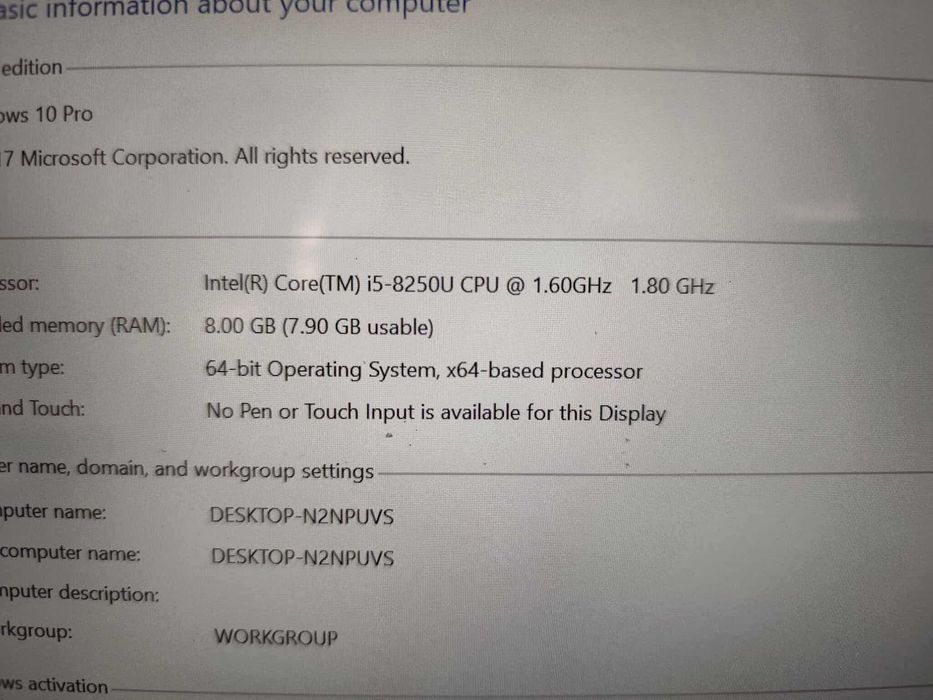 Laptop Dell Inspiron 14-7472,I5 gen8, 8Gb Ram,256Gb SSD+500Gb,bat.noua