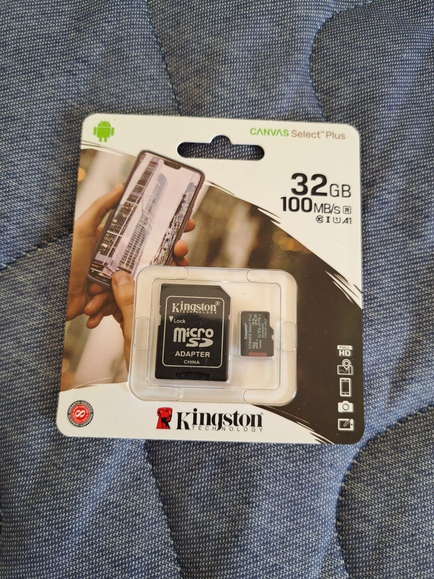 Карта памет, ЧИСТО НОВА!- micro sd 32GB,KINGSTON + адаптер