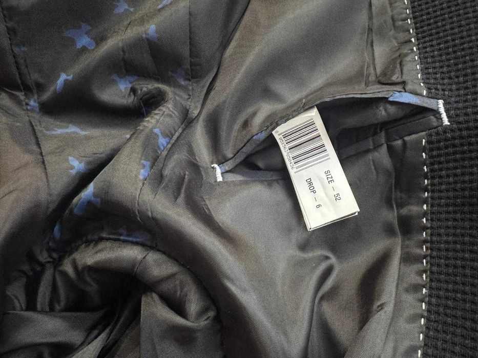 Sacou Negru cu model Bleumarin marime M, 52