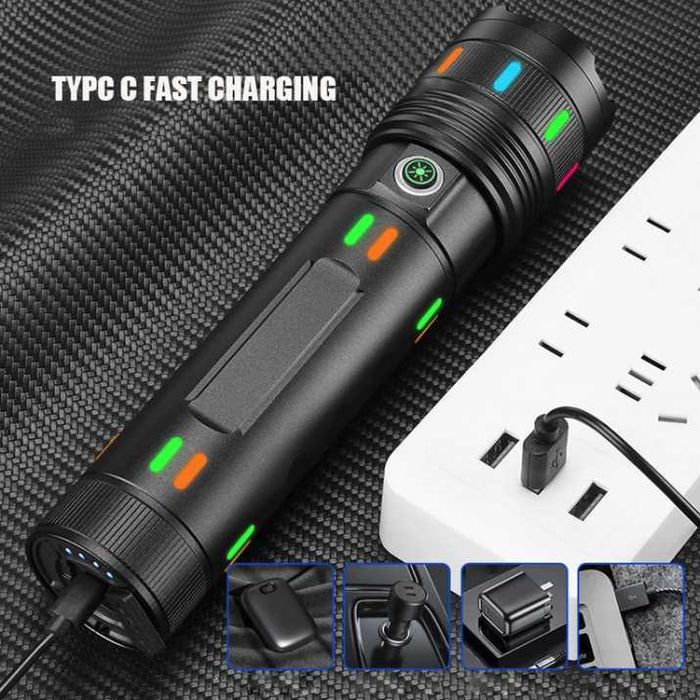 LED Мощен диоден фенер с USB зареждане