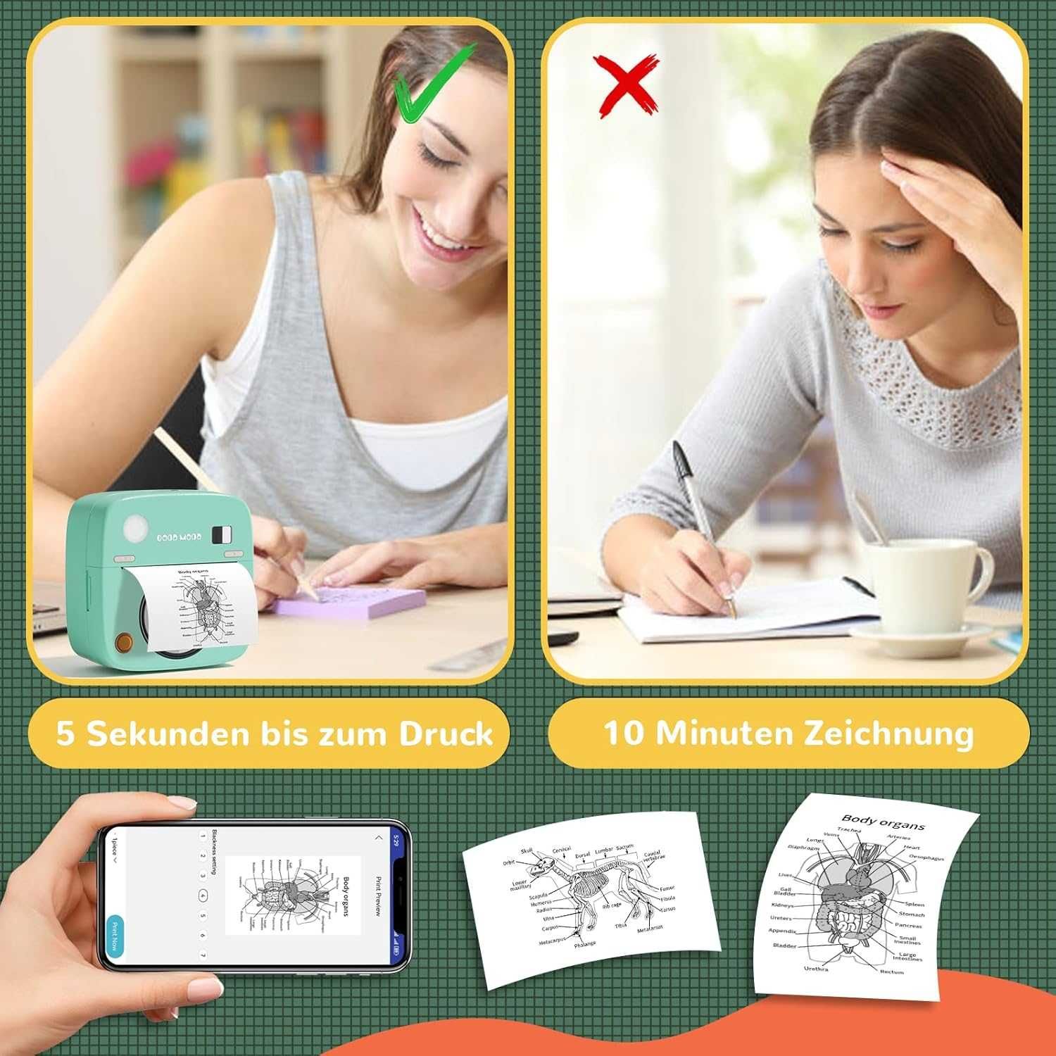 Принтер за стикери, Print Pod, мини преносим принтер с 8 ролки хартия