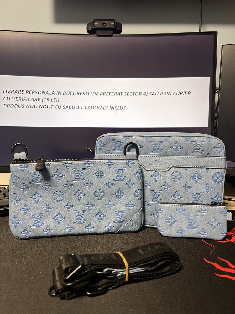 (TREND) Borseta Louis Vuitton Trio Messenger Albastra