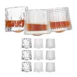Set 9 pahare whisky 3 variante diferite oscilante baza rotunda 150 ml