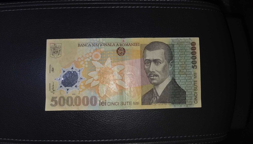Bancnota de 500.000 pentru colectie original semnata de Ghizari
