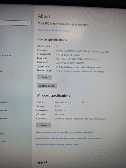 Mini Calculator HP Intel Core i5-2400s 4 gb RAM 256 gb SSD Win10