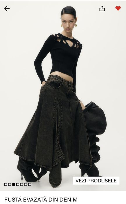 Fusta denim colecția Glenn MartensxH&M