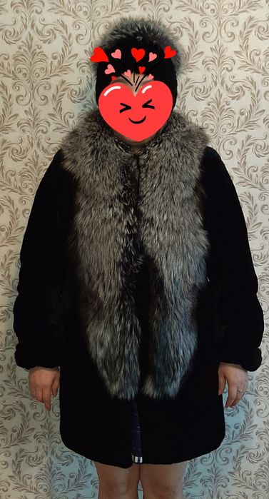 Продам шубу мутон с чернобуркой