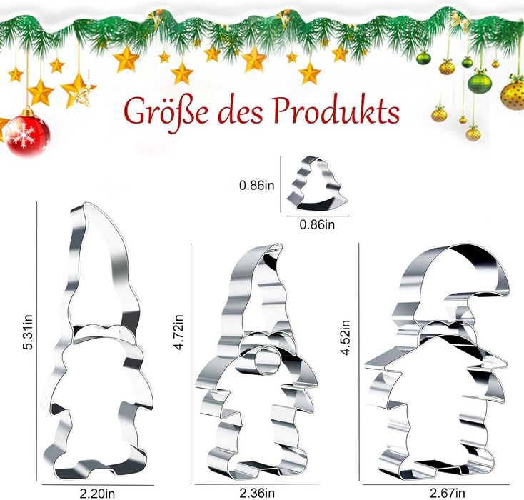 Forme pentru prăjituri de Craciun, Set de 3,4 sau 9, inox