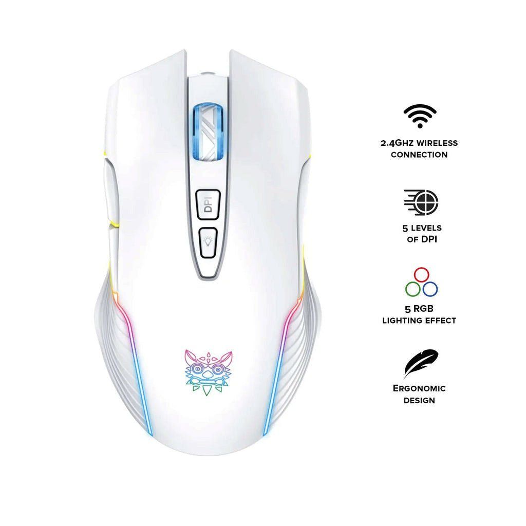 Mouse gaming Onikuma CW905,Wireless, 3600DPI,RGB,Alb