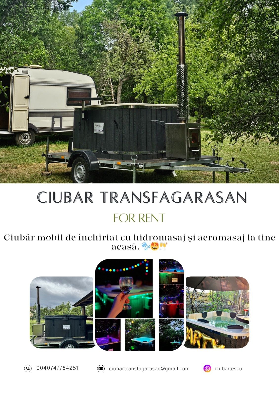Ciubăr/jacuzzi mobil de închiriat