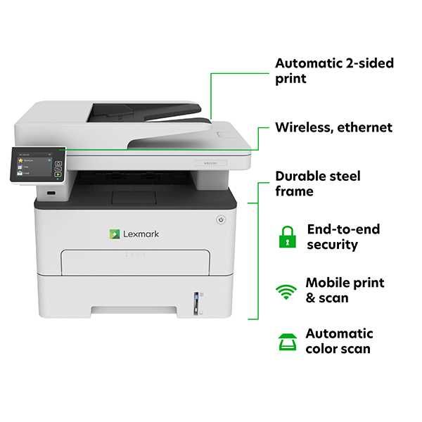 Монохромен лазерен принтер LEXMARK, MB2236I, A4, USB, Wi-Fi, Бял
