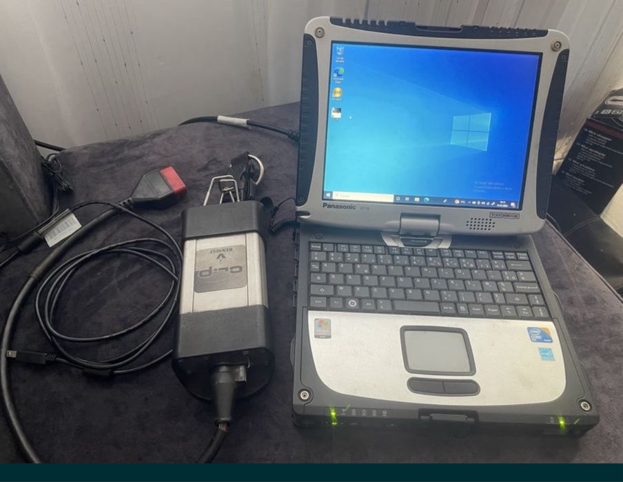 Kit complet diagnoza Renault Can Clip sonda originala si laptop CF19