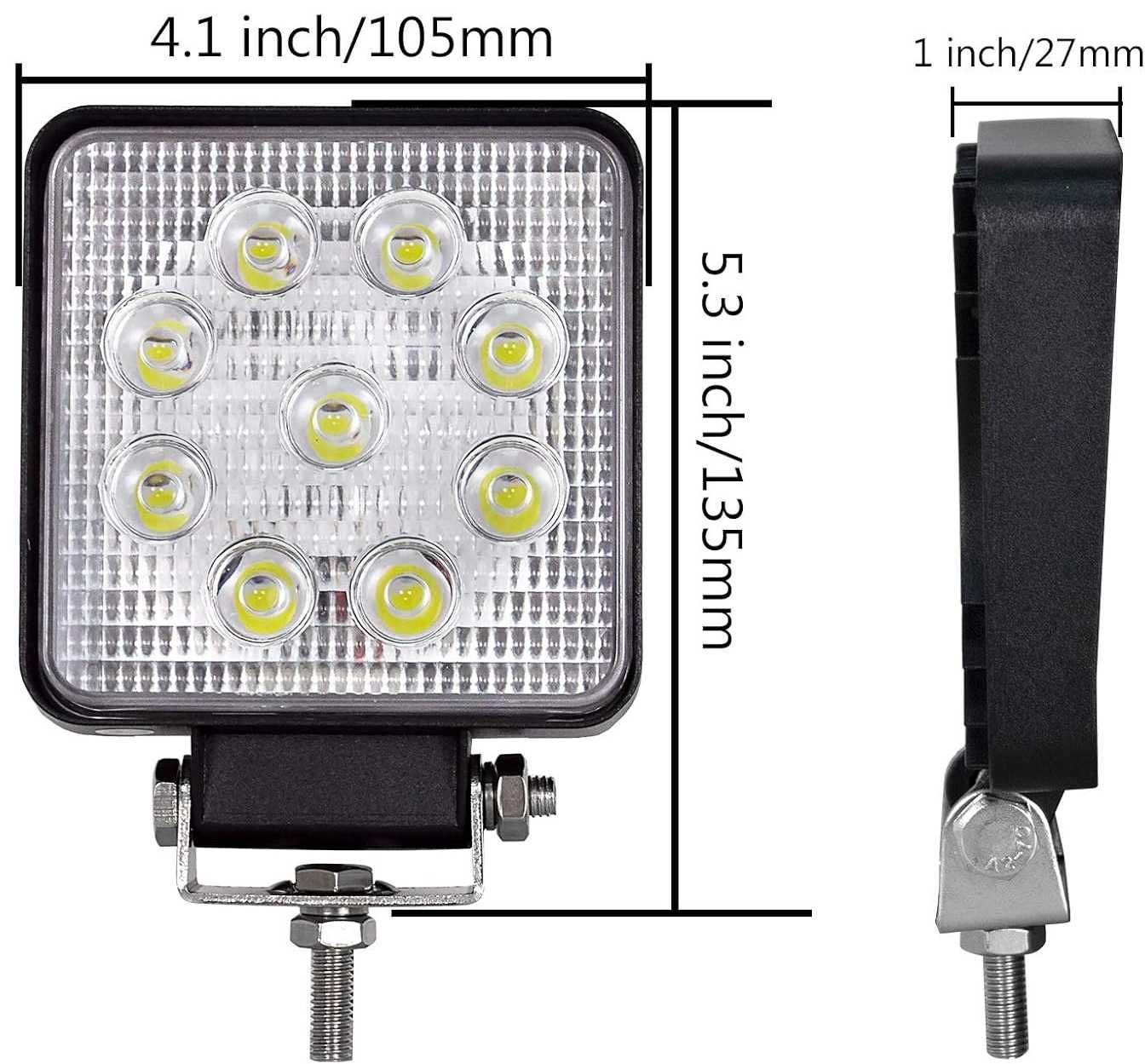 27W LED Диоден халоген 9 диода - 12/24V