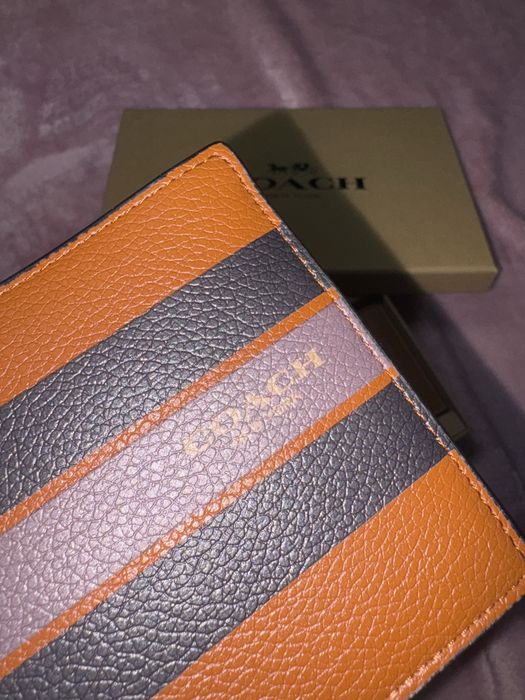 Portofel Coach și portcard set la cutie Maro Crem Bej Negru  Nou new