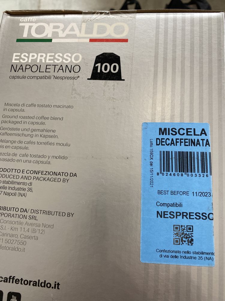 Nespresso неспресо TORALDO 100бр.