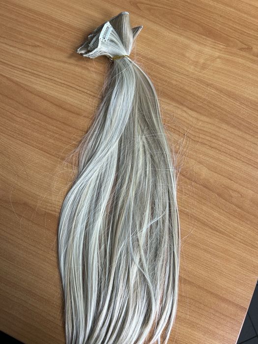 Extensii noi naturale blond alb