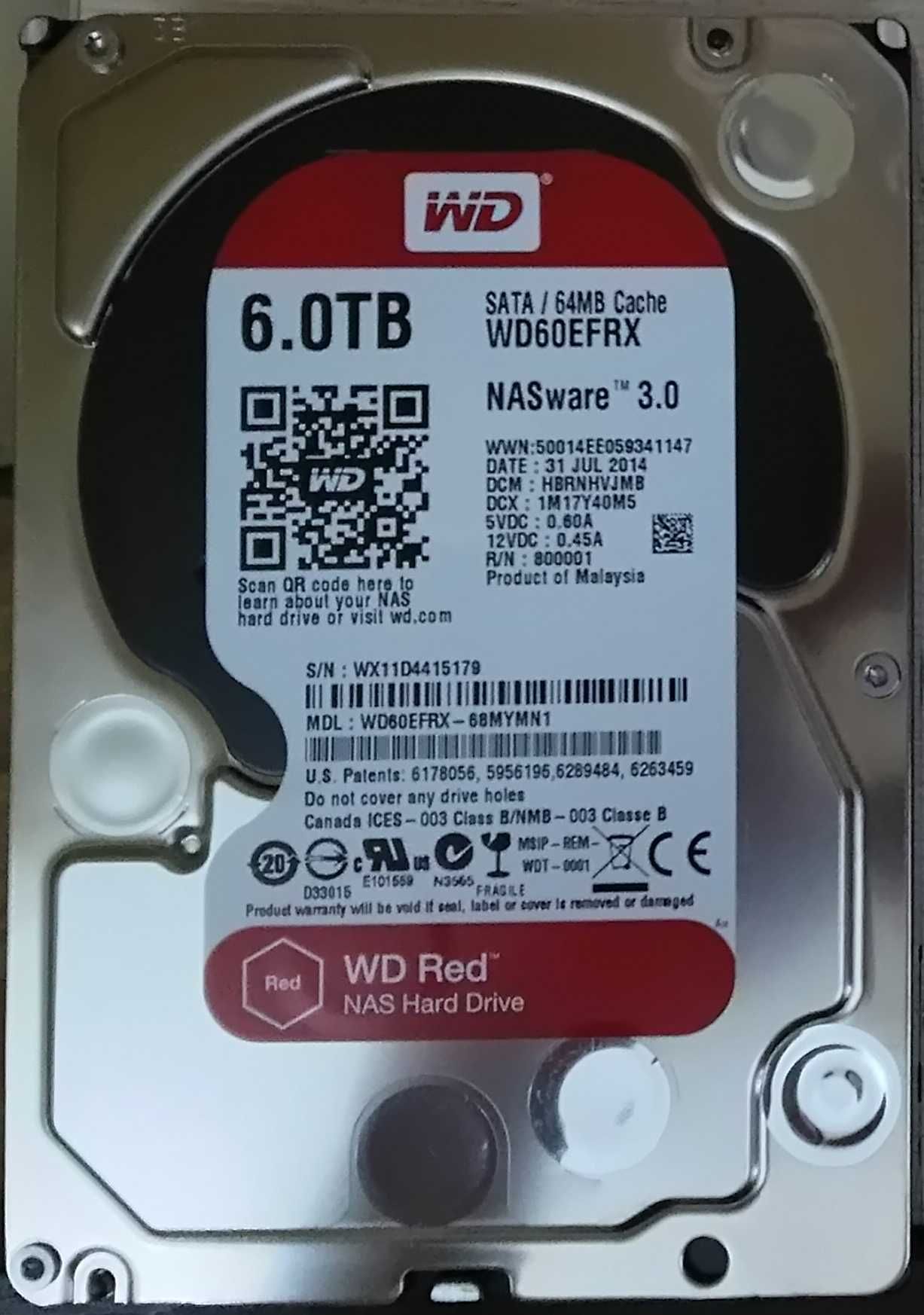Жесткий диск для NAS. WD Red 6Tb [WD60EFRX]