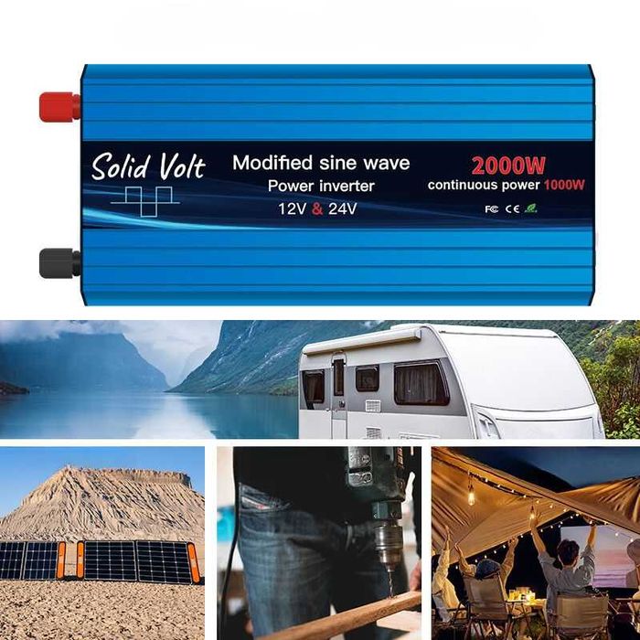 Invertor 1000W/2000W unda modificata, 12V si 24 V