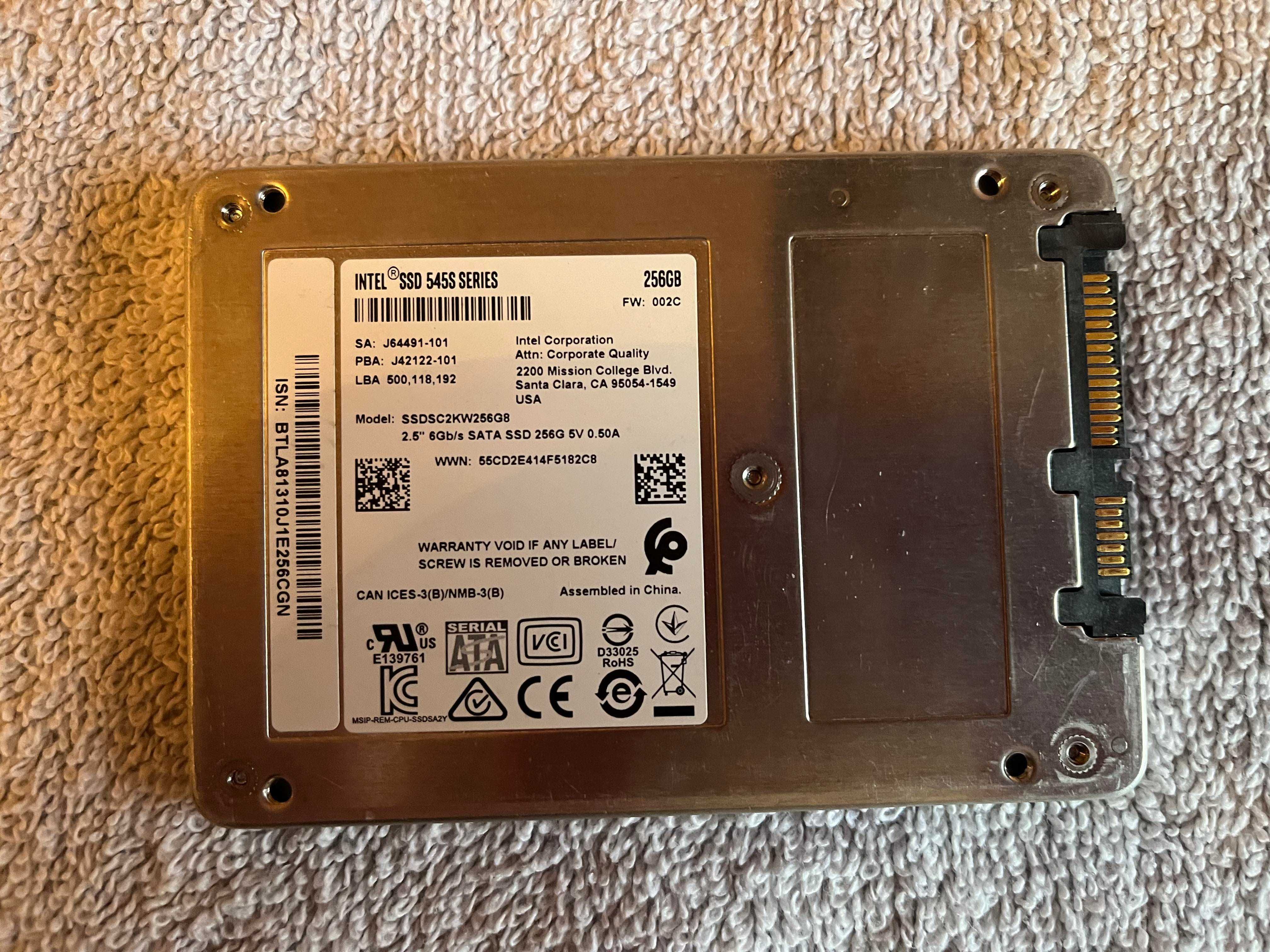 SSD HDD Intel 545S 2.5 inch super rapid, impecabil 256 gb sata 3