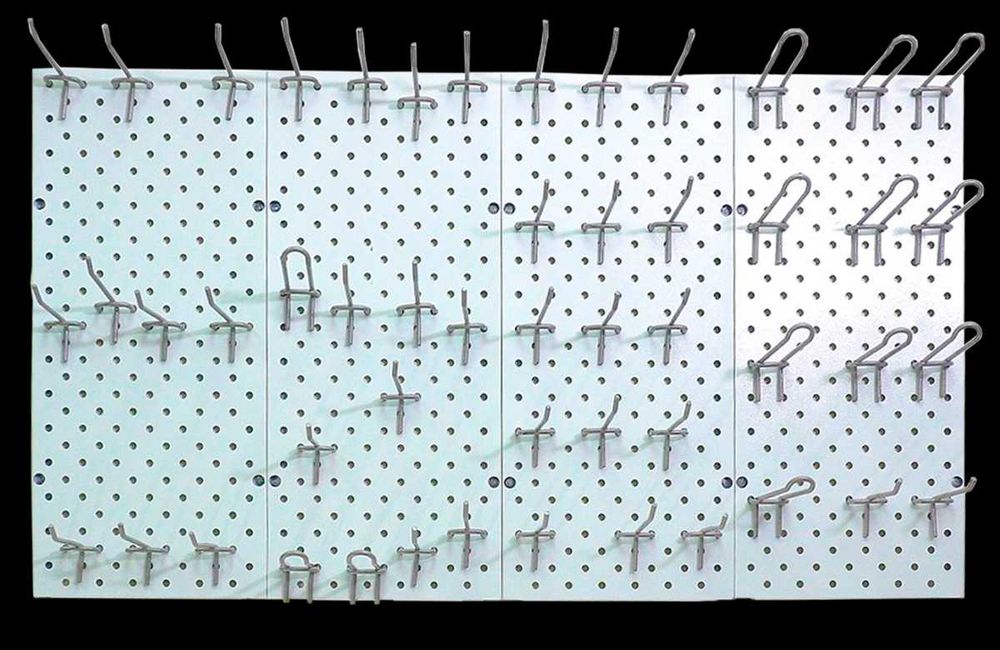 Teshilgan panel, перфопанель, do'konda ilgaklar uchun panel