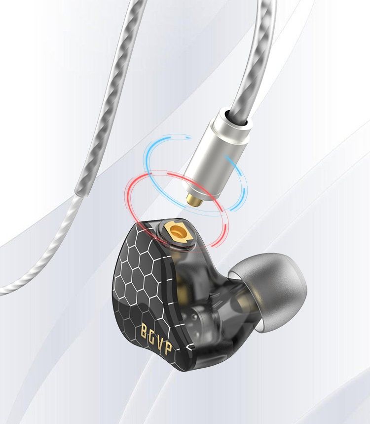 Кабелни IEM слушалки, H i-res, BGVP Scale, двойни драйвери, с микрофон