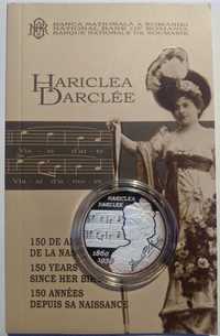 Moneda 10 lei 2010 proof BNR Hariclea Darclee 31,1g argint 999 uncie