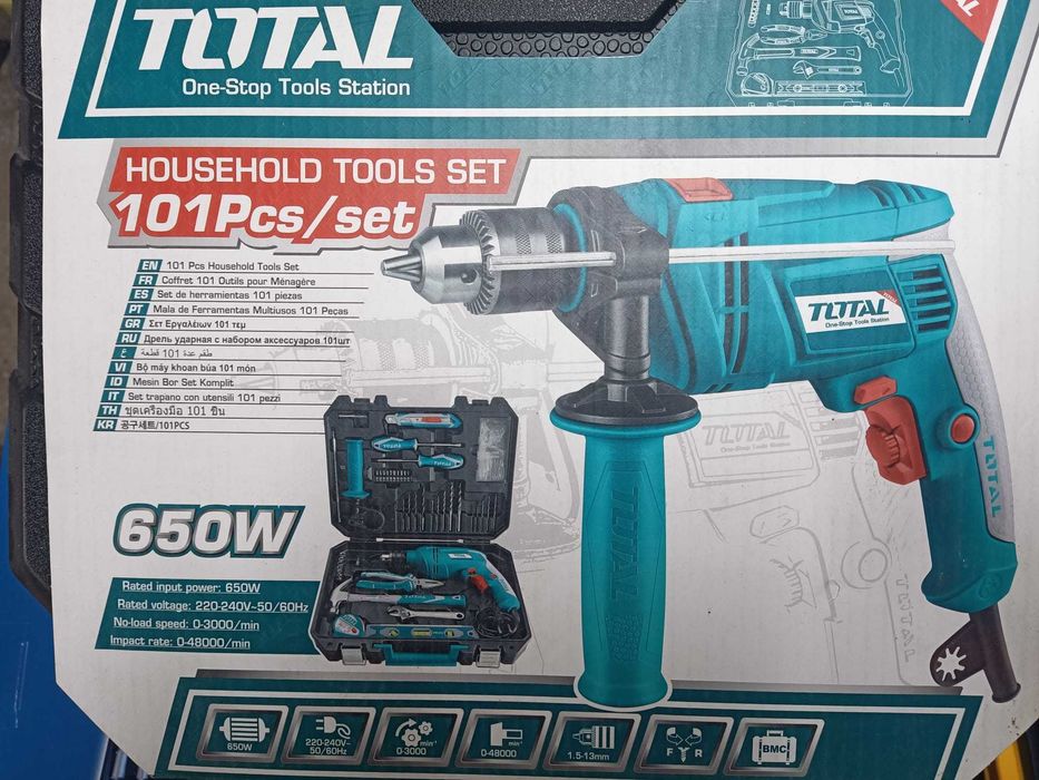 Trusa de scule 101 piese ( cu masina de gaurit)