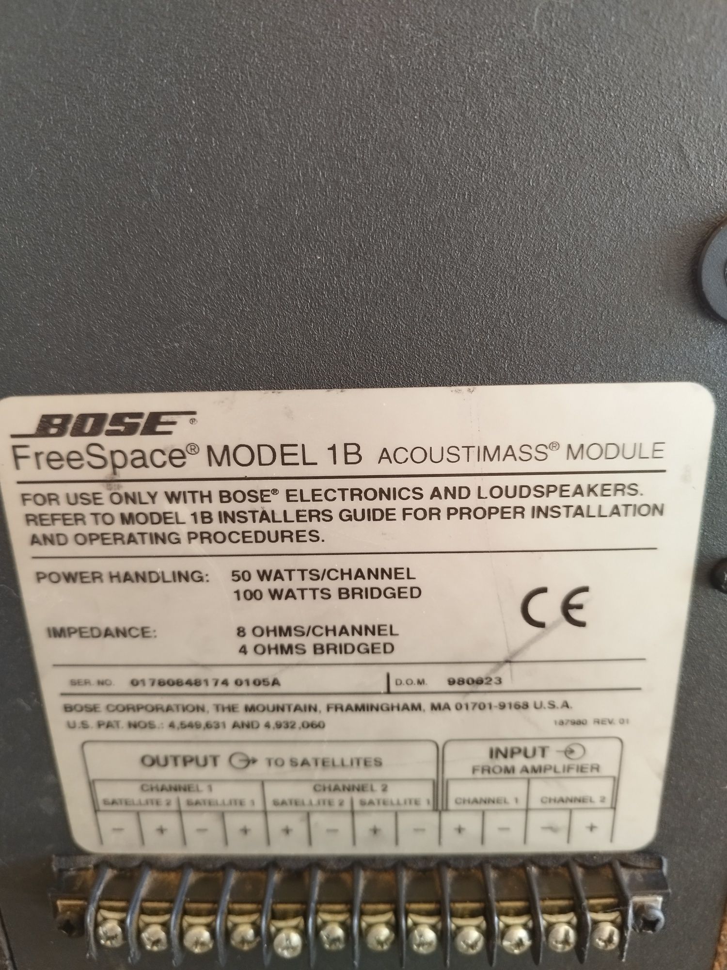 Subwoofer Bose freespace 1B