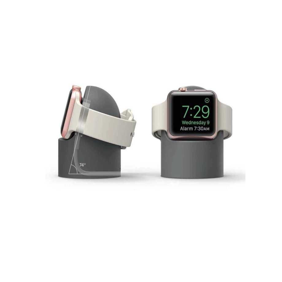 Силиконова стойка за зареждане на Apple Watch, сива