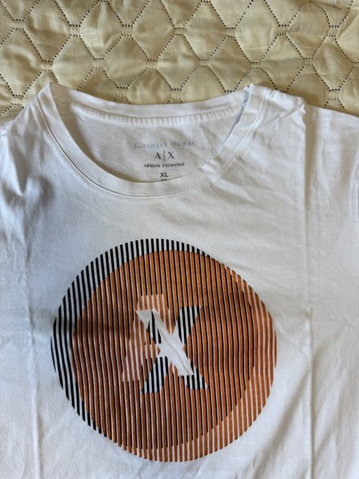 Tricou alb cu model pentru barbati, Armani Exchange, XL