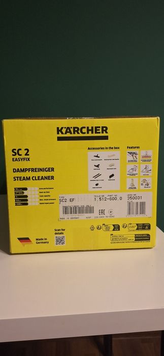 Vând aparat de curățat cu aburi Kärcher SC2 EasyFix – NOU, sigilat!