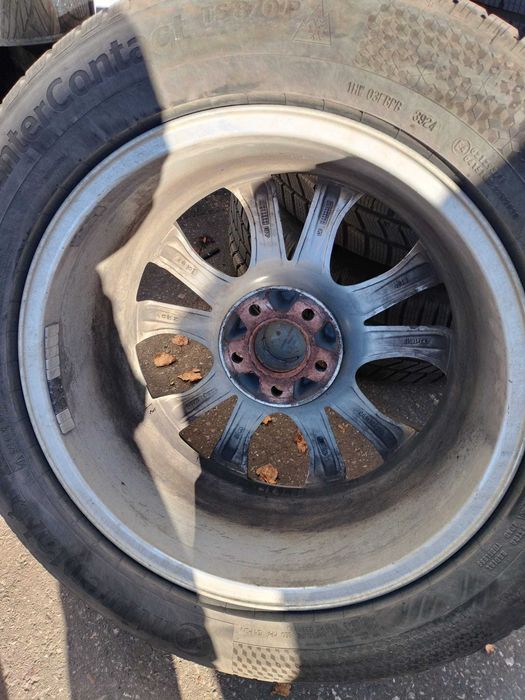 Vand 4 jante aluminiu  pe 18 cu anv noi de iarna Continental dot 39/24