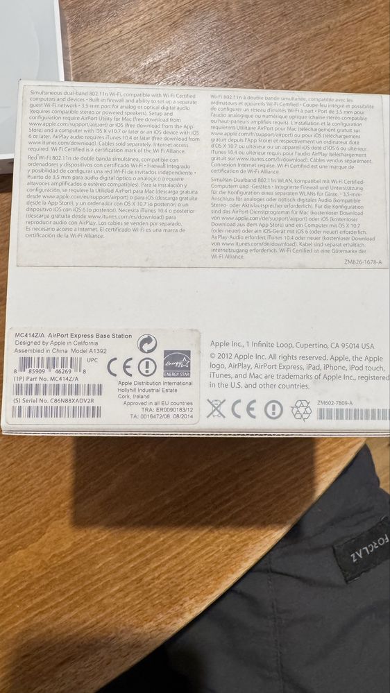 Рутер 802.11n Wi-Fi Apple model A1392