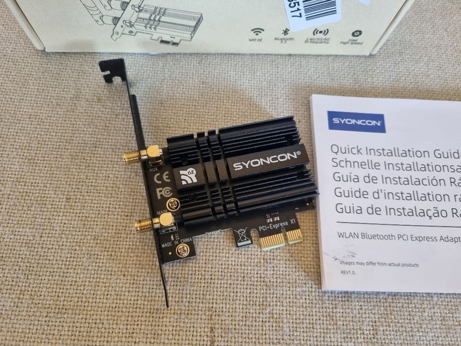 Placa de retea SYONCON WiFi, Bluetooth WiFi 6,2,4G/5G/6GHz.