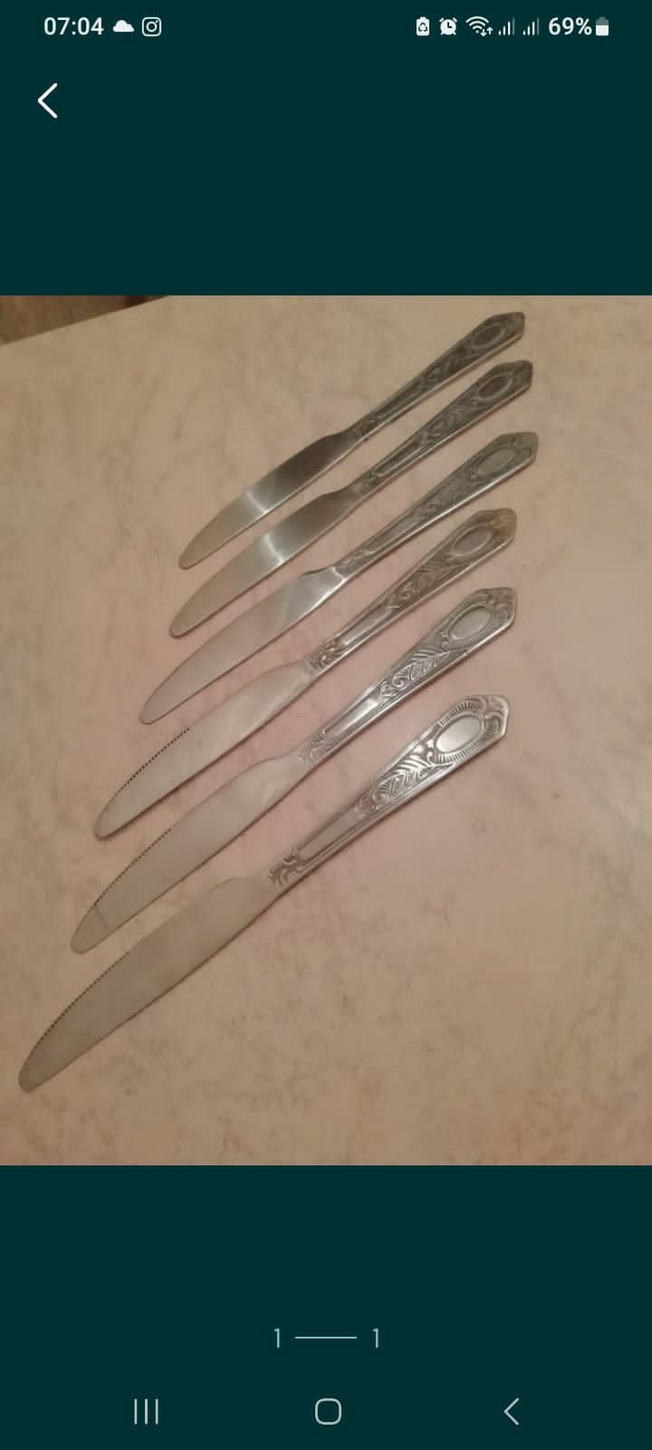 Набор столовых ножей б/у