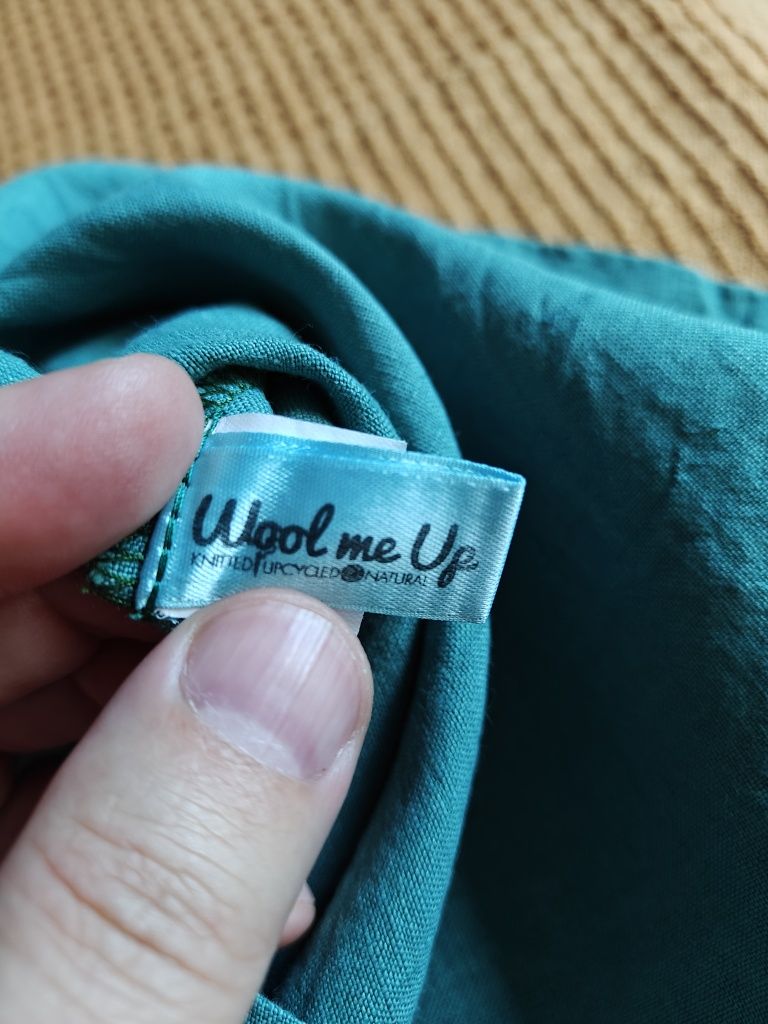 Cămașă bărbați  de in Woolmeup M  verde purtata de 2 ori