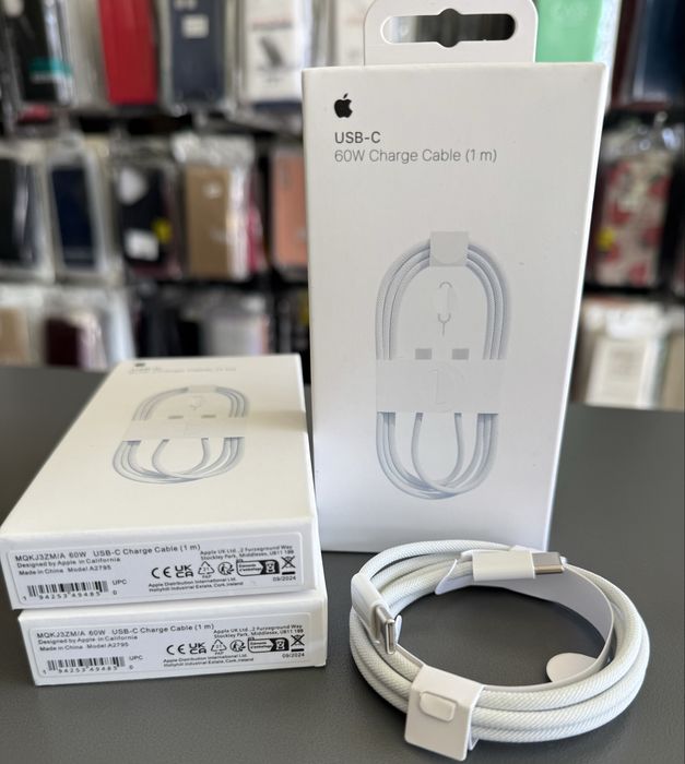 Оригинален кабел за бързо зареждане iphone 15/15 pro type-C/type-C 1м.